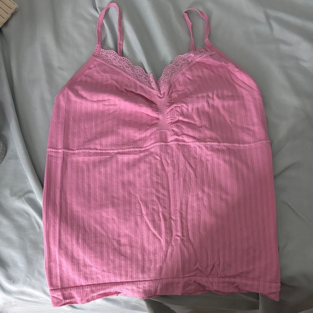 Pink Lace Trim Camisole